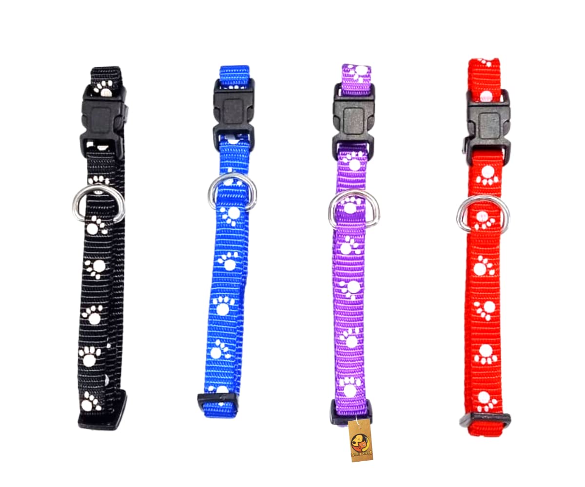 Foodie Puppies Paw Printed Dog Collar for Street Dogs - 10mm, Set of 4 | Durable, Adjustable, Soft & Easy to Put on Pets (Color May Vary) (B0BB1MKNCW) Amazon Price History, Amazon Price Tracker