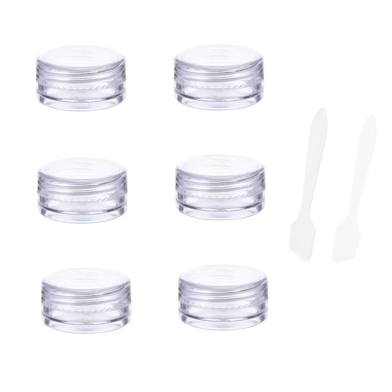 Meiyea Transparent 66 Pack Mini Cosmetic Containers - Sample Jars With Spoons, Travel Size Cream Pots For Face Cream, Lotions, Samples & Skincare