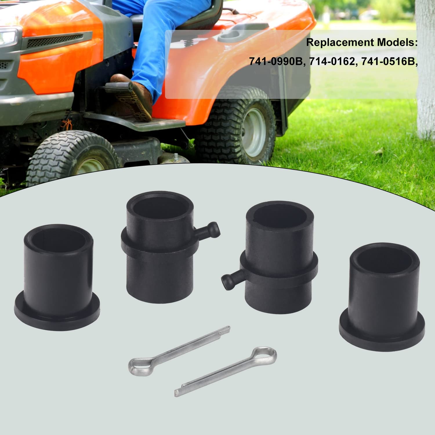 741-0990B 714-0162 741-0990 741-0516B Vorderradlagerbuchsen-Kit für Troy-Bilt MTD C-ub Cadet LT1042 LT1045 LT1046 LT1050 Rasenmäher – ersetzt 741-0516, 7 41-09 cm. 90A 741-0990B 736-04228A