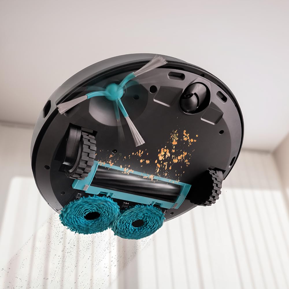 Cecotec Saugroboter Conga 9990 AI Spin Revolution Ultra Power Home | 10.000 Pa, KI-Lasernavigation, 3-Liter-Absaugstation, rotierende Mopps, 5200 mAh und Ultraschall-Teppicherkennung
