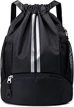 SLOVIC Drawstring Bag for Man [22 LTR] | Gym Bag for Men with Separate Shoe Compartments | Durable Backpack Bag for Man | Backpack Bags for Women | Ideal for Gym, Travel & Sports | Black