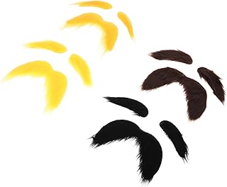 [ULDIGI] パーティー用フェイクひげと眉毛 リアル質感の人工口ひげと眉毛 オレンジ 茶色 黒 淡黄色 各色粘着式コスチューム小道具 ハロウィ