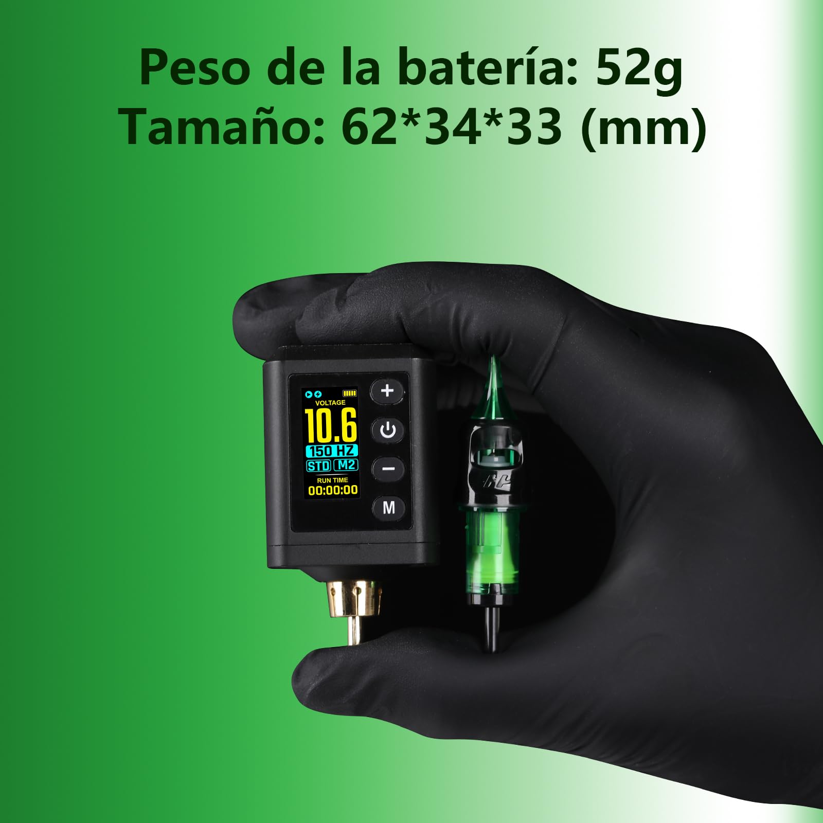 HAWINK Kit de Máquina de Tatuaje Inalámbrica con Batería 1600mAh Modo Normal/Punteado, 20 Cartuchos de Aguja 7 Tintas para tatuaje Jabón Azul Tatto Kit Completo para Principiantes HW-TKP304AEU-9
