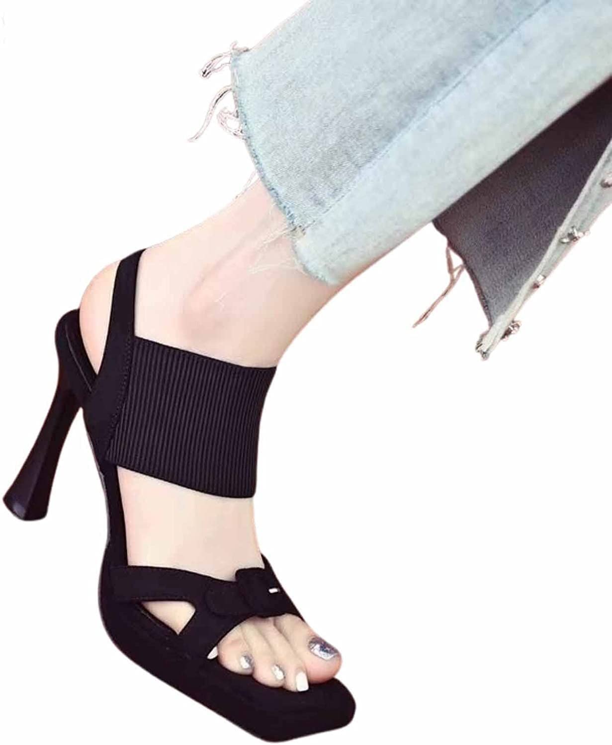 INSCRIRE スクエアヒールサンダル　38 Amazon.co.jp: スクエアトゥハイヒールサンダル、プラスサイズの