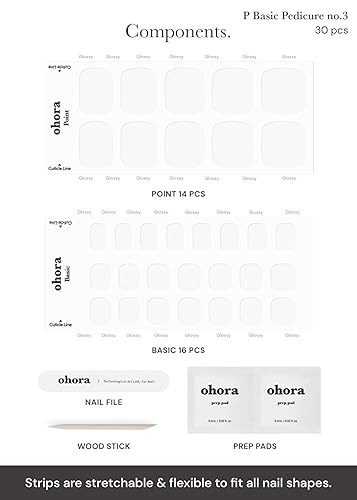 Miniatura 4 de ohora - Tiras de gel semicuradas para pedicura, para lámpara, larga duración, fáciles de aplicar y quitar, con 2almohadillas de preparación, lima y