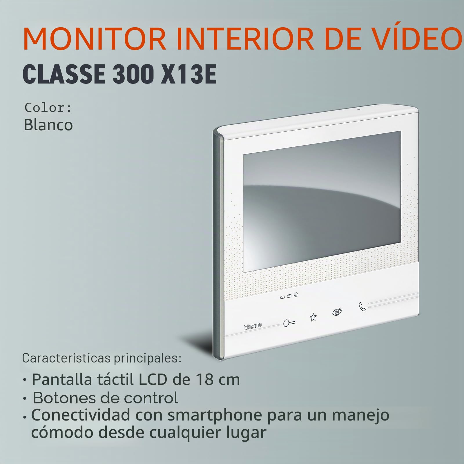 Bticino linea 3000 - Monitor manos libres c300x13e 2hilos claro l3000