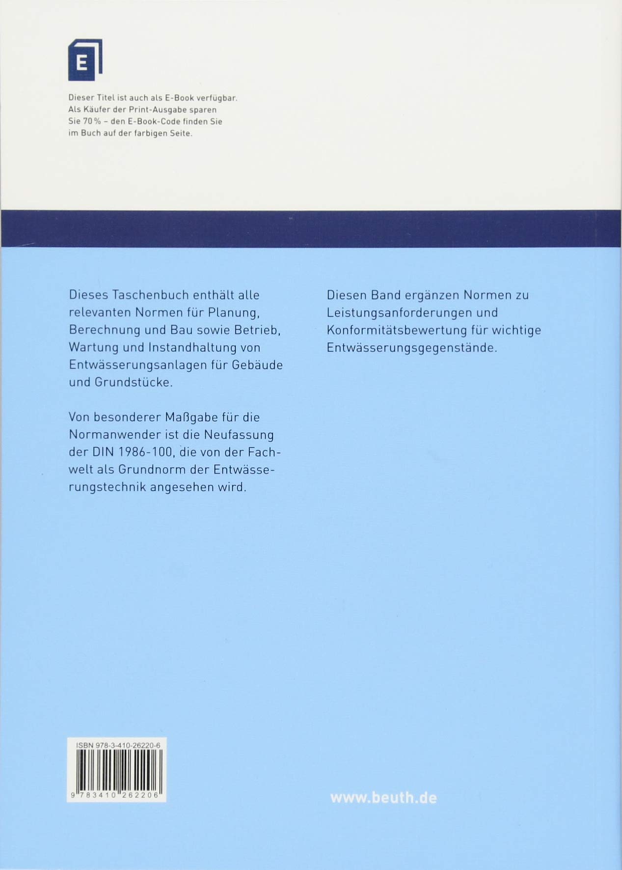 DIN-Taschenbuch 13/1: Abwassertechnik 1 Gebäude- und Grundstücksentwässerung - Entwässerungsgegenstände
