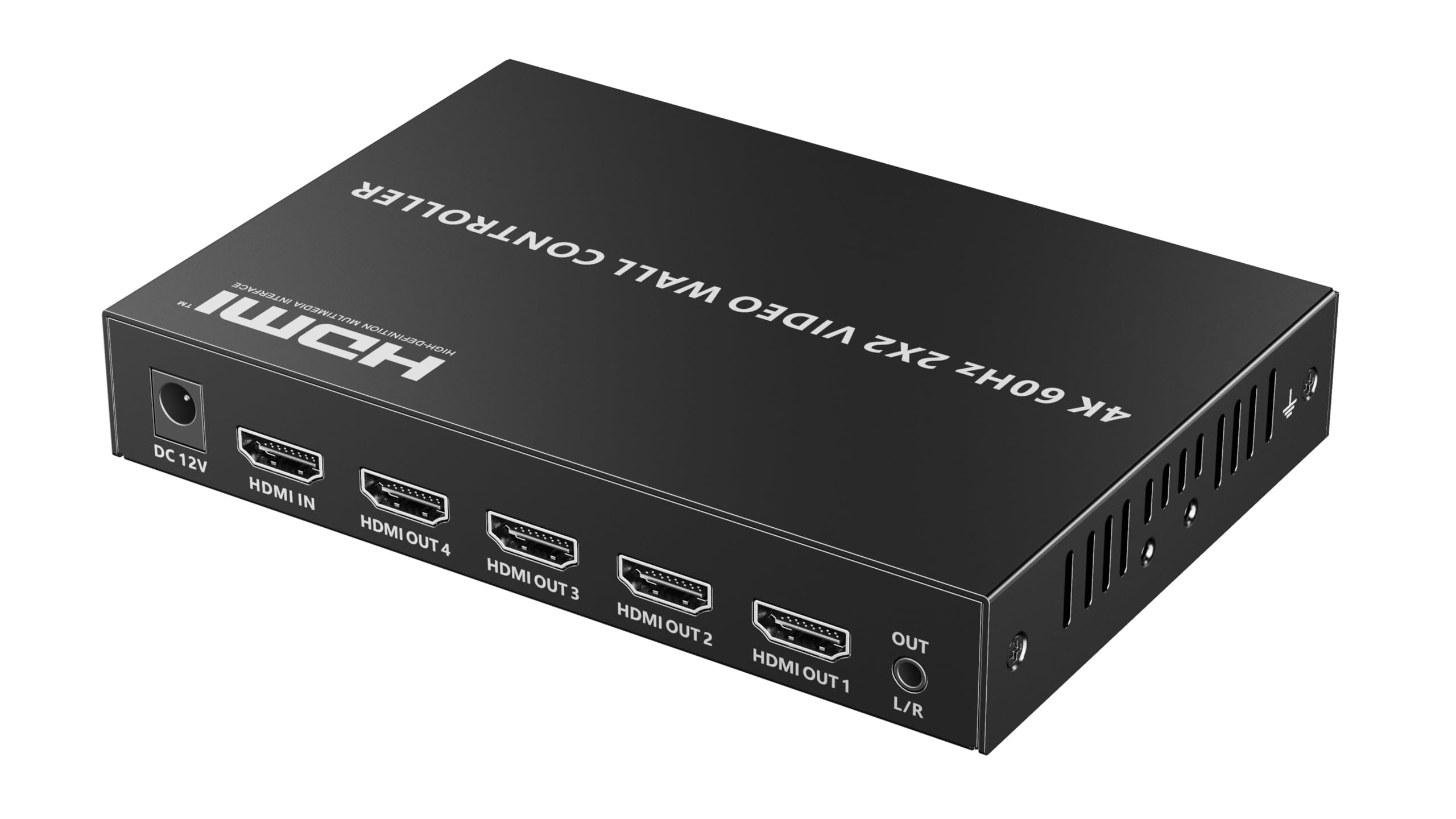 PremiumCord Controller Videowall HDMI 1-4, UHD 4K 2160p 60 Hz, Full HD 1080p, 8 Modalità di Visualizzazione, HDMI 2.0, HDCP 2.2, RS232, DIP Switch, Alloggiamento in Metallo, Nero