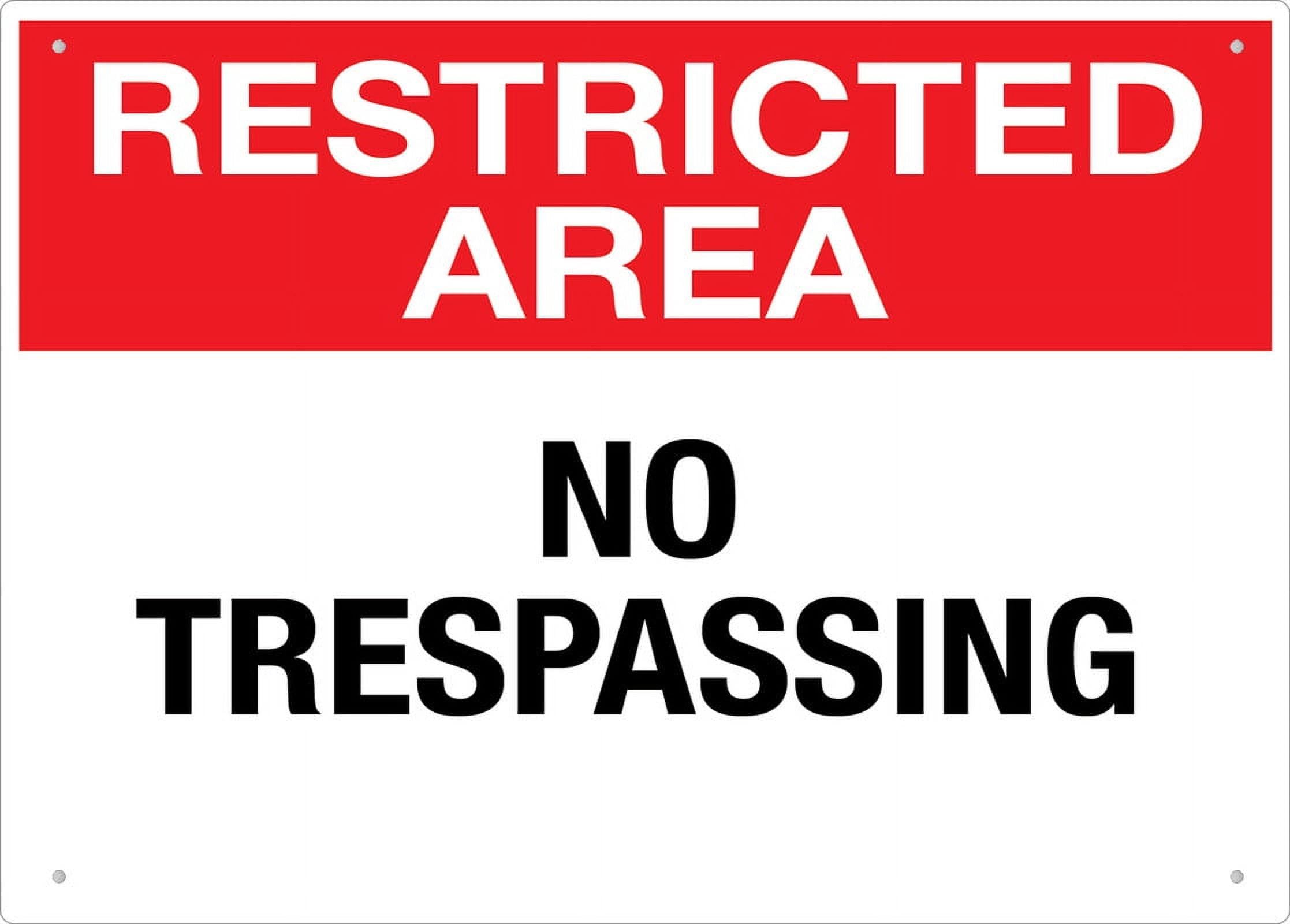 Restricted Area No Trespassing Retro Funny Novelty Art Backyard Funny Wall Décor Poster Cafe Plaque Tin Sign 8x12 Inch