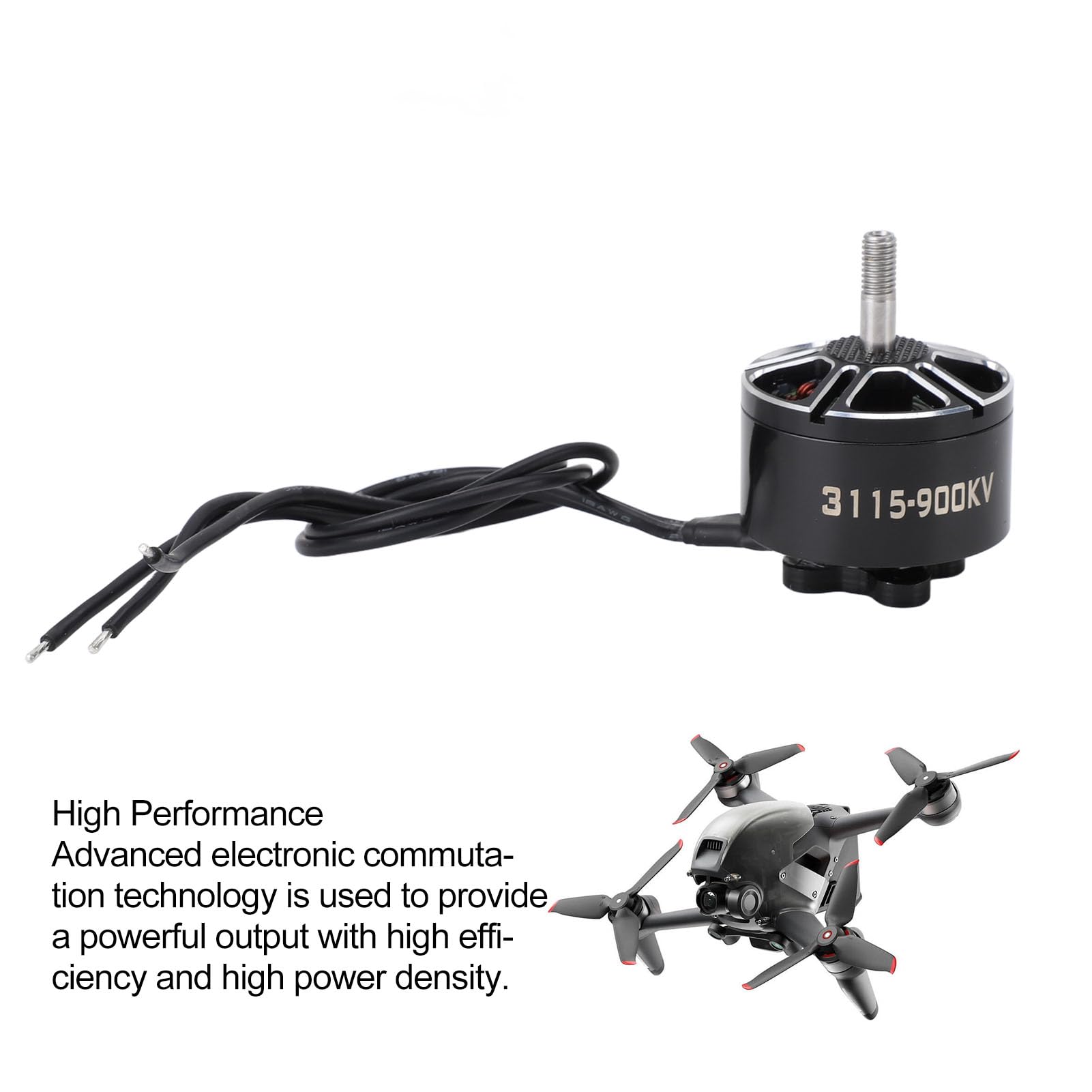 Motor Sin Escobillas para Drones RC, Motor Eléctrico Sin Escobillas RC de Bajo Ruido 3115 900KV para Drones de 9 10 11 Pulgadas