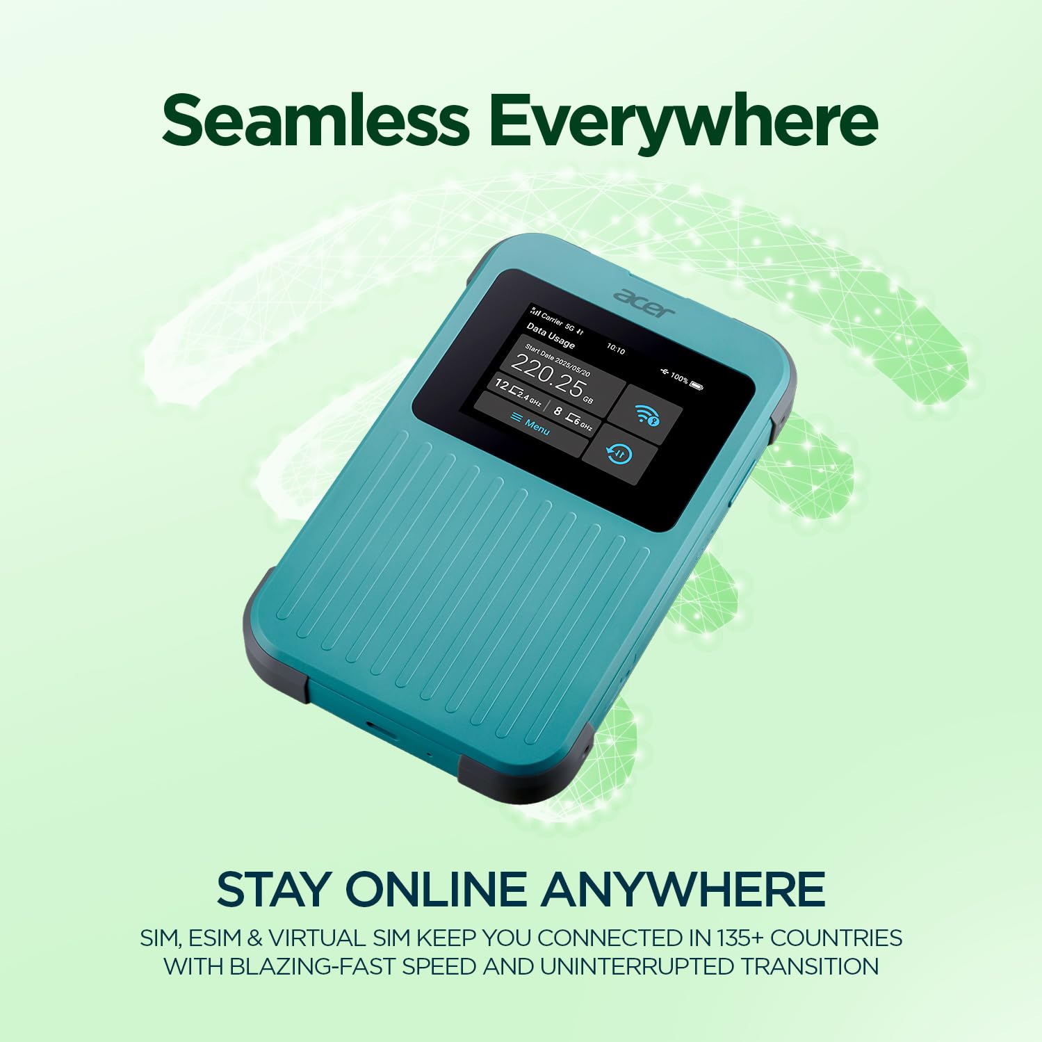Acer Connect M4 - Mobiler Hotspot - 5G LTE - Wi-Fi 5, Wi-Fi 6 (FF.G2ZTA.002)