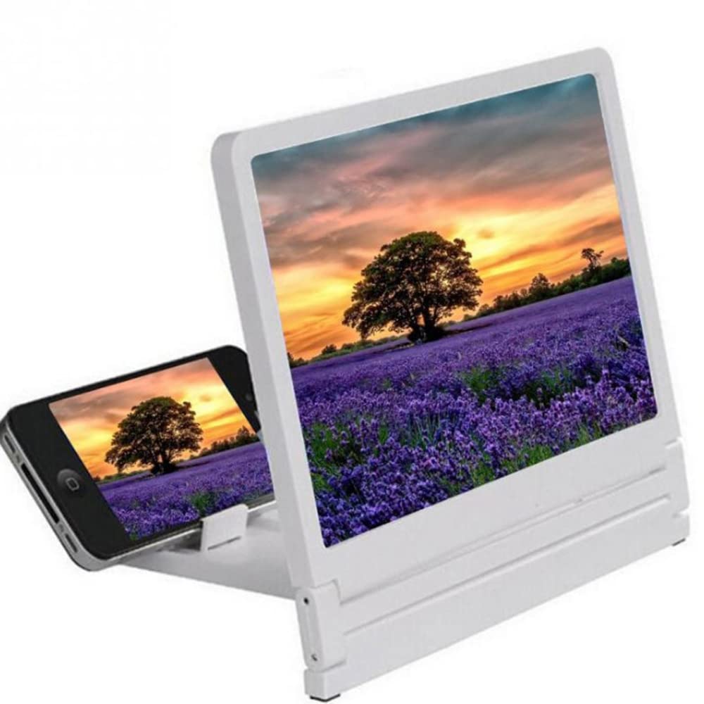 3D Mobile HD Screen Magnifier Video Amplifier Stand Enlarged Folding Bracket Holder(Wit)