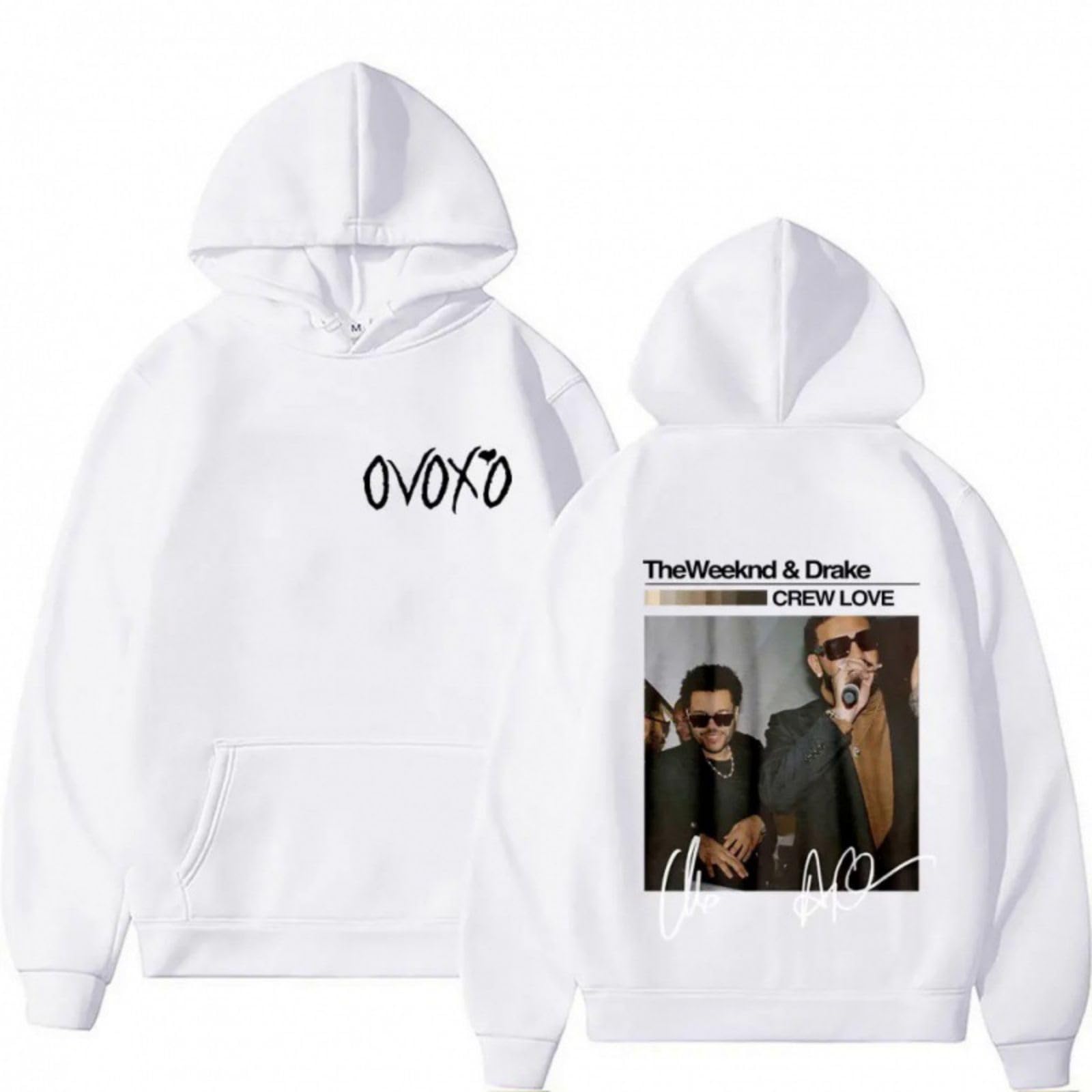 XzeitRapper drake crew Love Print Hoodies 90s Retro The Weeknd Casual  Vintage Hoodie Rapper printed sweater unisex