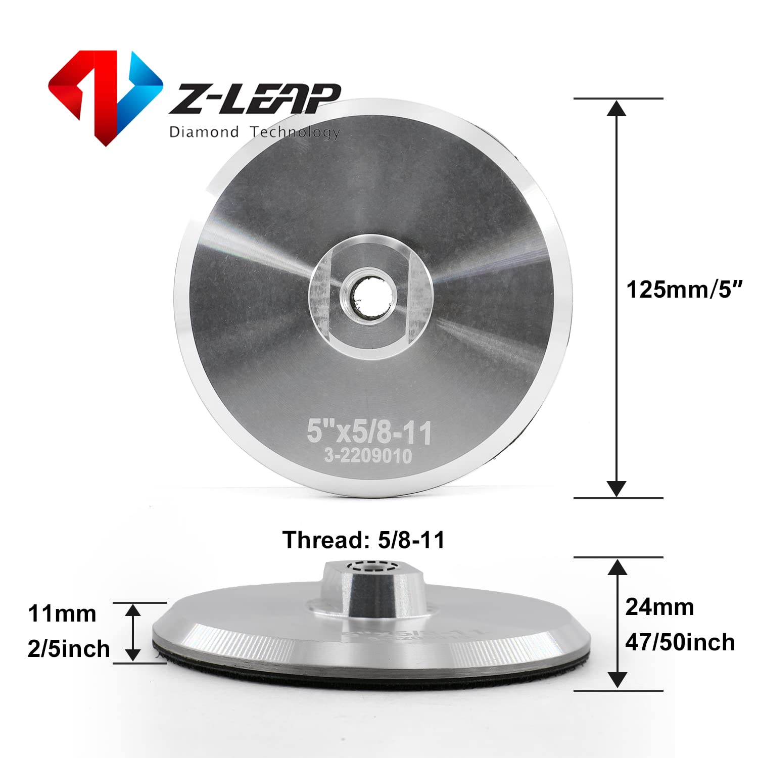 Aluminum Backer Pad 5 Inch Back Holder for Grinder Sander Polishing Pads Stone Arbor M14 - Image 3