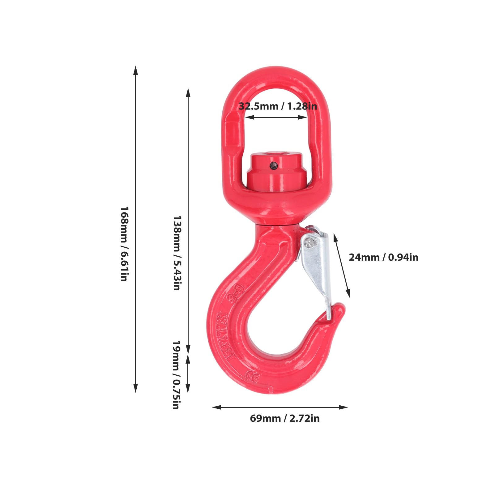T9401824 Slip Hook Clevis Zinc Plated - Grade 43 Steel - 0.5 in.