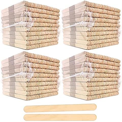 CraftySticks, 2000 Pcs, Bulk Pack Food Grade Ice Cream Popsicle Sticks, Smooth Edge Wood Craft Sticks, 4.5 Inch Cover