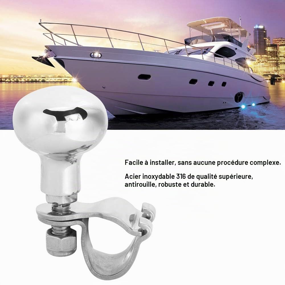 Bouton de Volant Bouton de Volant en Acier Inoxydable 316 Boosters Auxiliaires Poignée à Boule Accessoire de Bateau