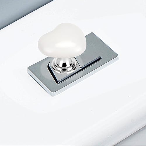 Miniatura 5 de Botón de inodoro en forma de corazón, manija adhesiva para cajón, botón de presión para tanque de inodoro, botón para inodoro de uñas, botón de
