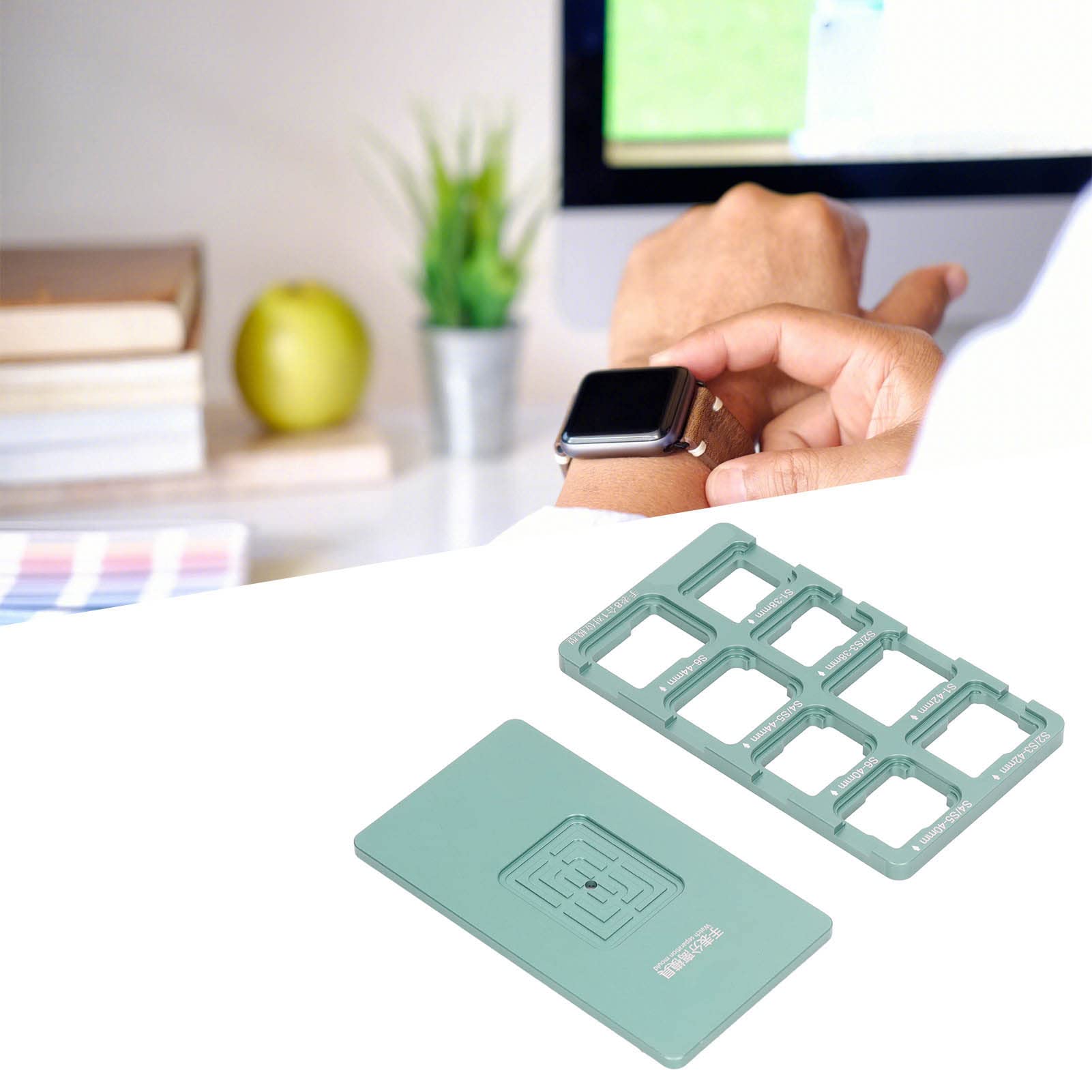 Uhren-Reparatur-Werkzeug-Set, professionelle Positionierungsform aus Aluminiumlegierung, Silikon-Trennpads, Rutschfester Schwamm, Sieb-Schnittlinien-Set für Watch S1, S2, S3, S4,