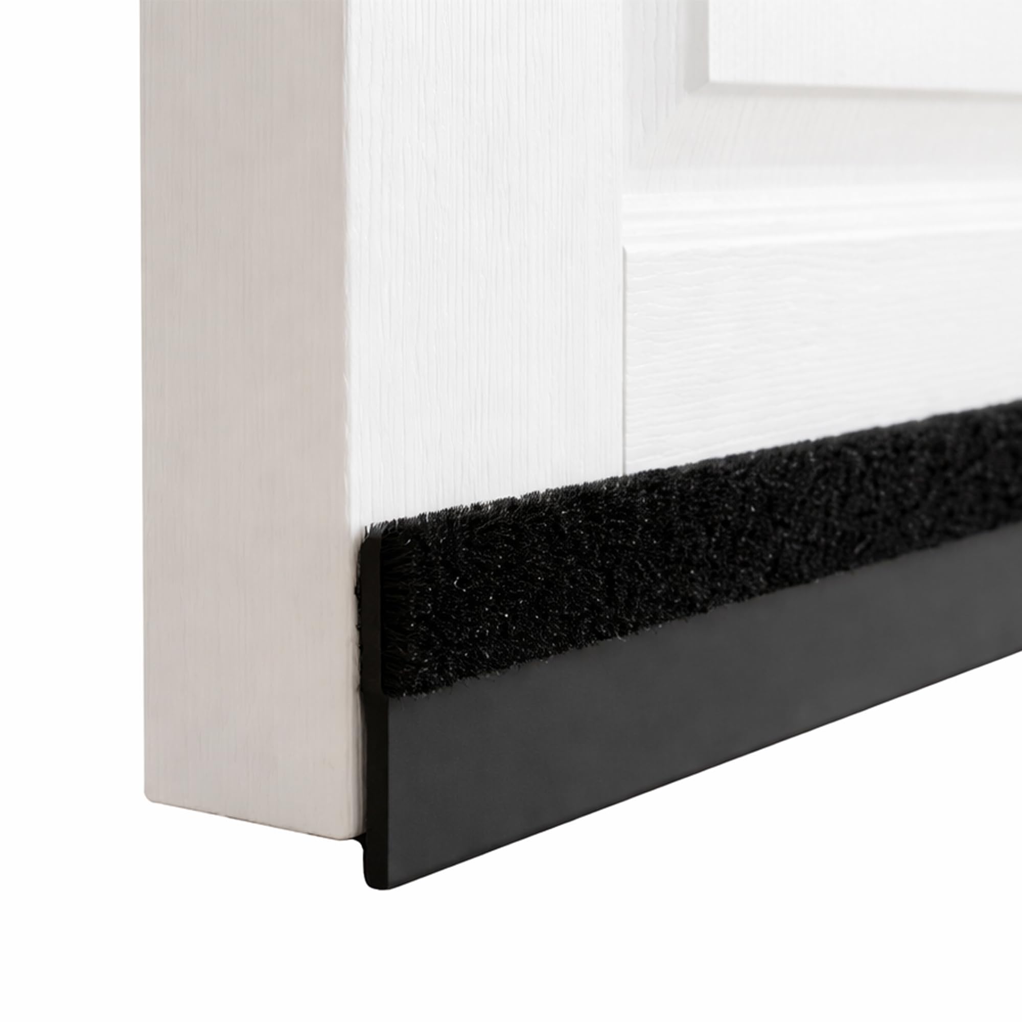 Joint de Porte 20 mm avec Renfort Acier INOX Anti Rongeurs pour Portes Standards et Automatiques, Boudin de Porte Bas Autocollant, Isolation Thermique et Protection Durable