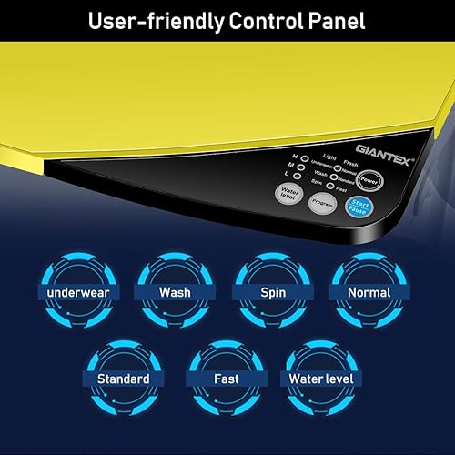 Miniatura 8 de Giantex Lavadora Completamente Automática Portátil y Secadora Centrífuga con Capacidad de 7.7 libras, Lavadora Compacta de Lavandería con Luz de