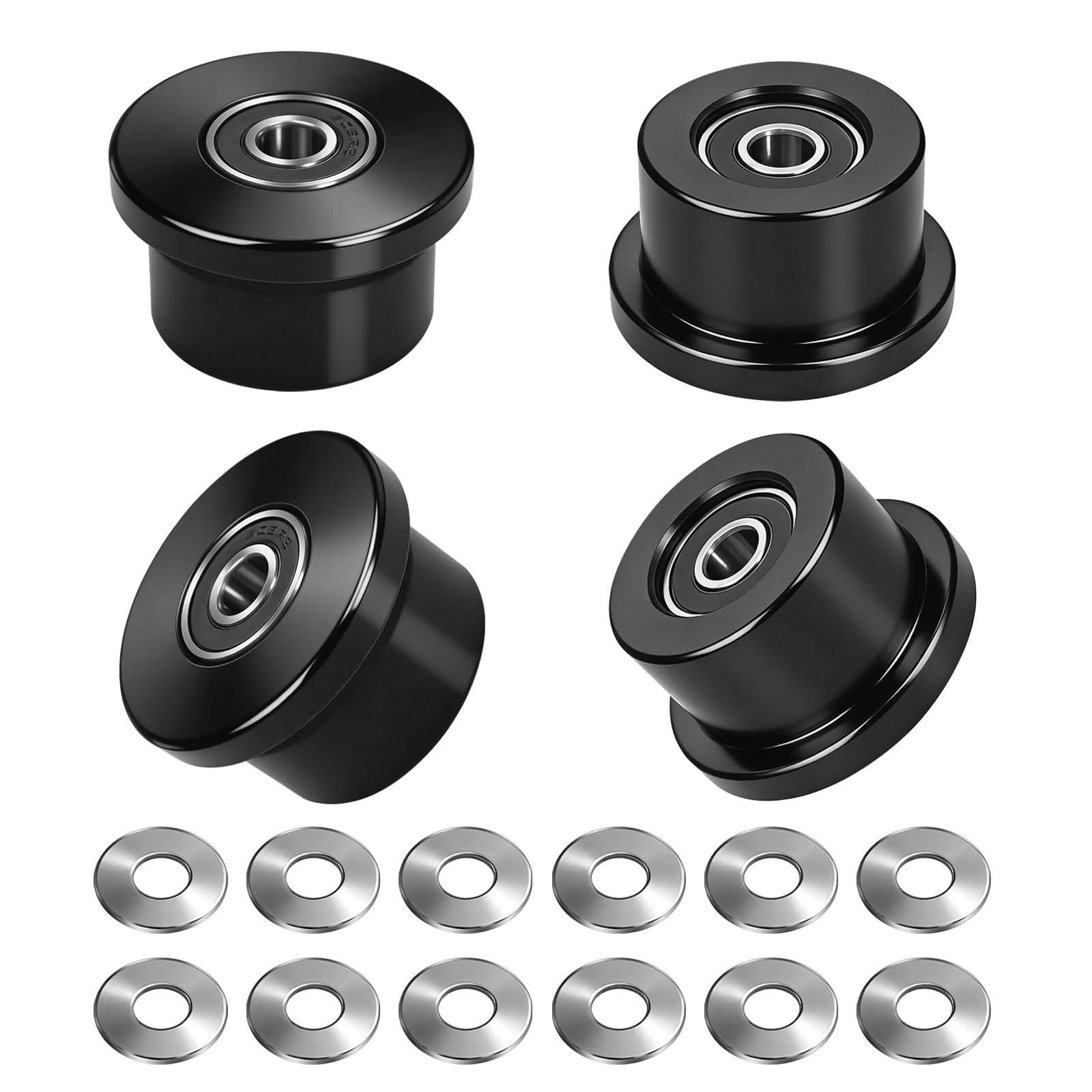 Set of 4 Machined Wheels/Rollers Compatible with Total Gym 1000, 1100, 1400, 1500, 1600, Achiever, Force, Gold, Max, Platinum, Platinum Plus, Pro, Supra, Supreme, Ultima, Ultra, XLI (Black)-image-39