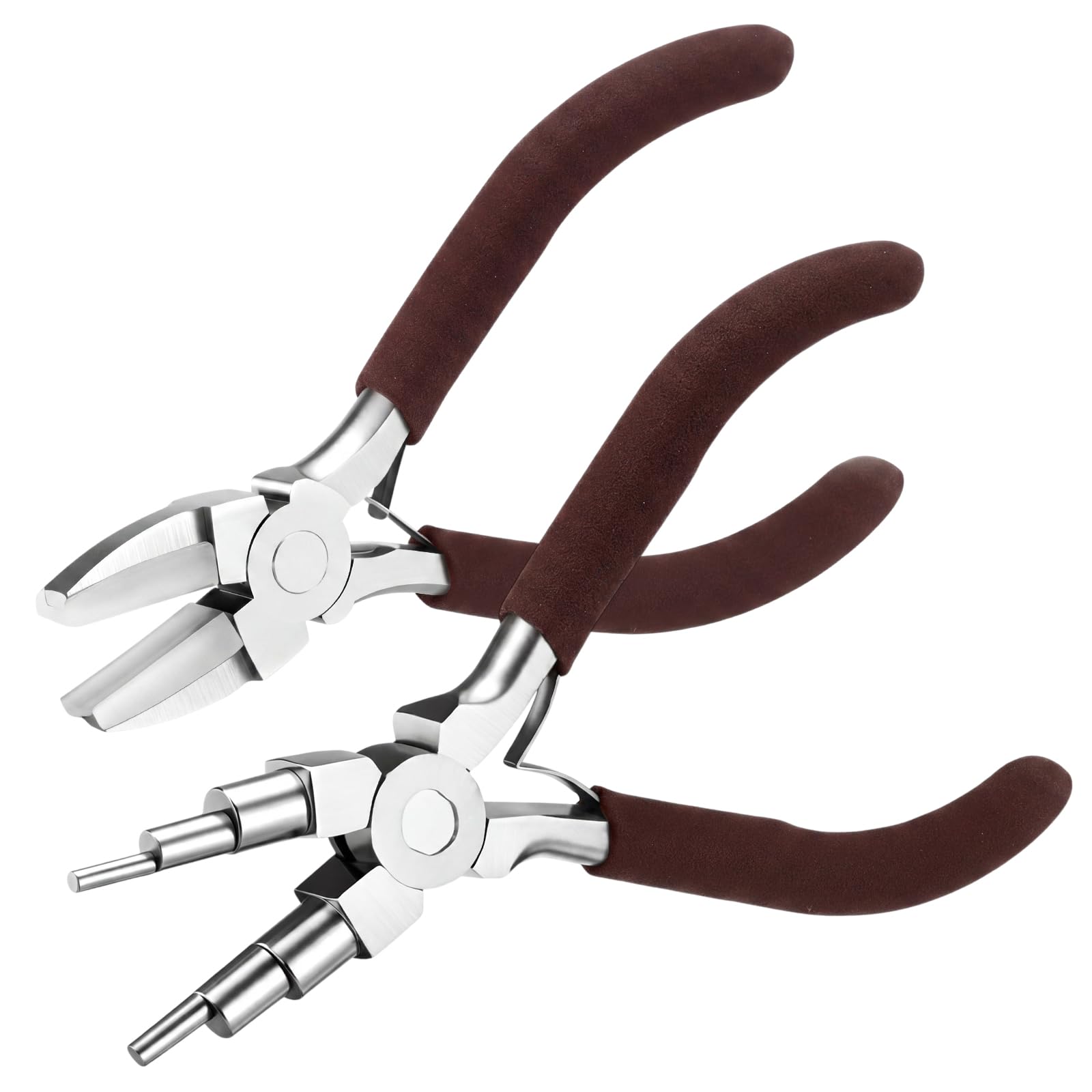 Mudder 2 Pcs Jewelry Making Tool 6 in 1 Bail Making Plier,Brown