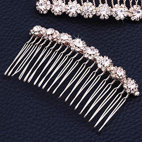 Pente de cabelo Frcolor de 8 flores com strass de cristal e grampos de cabelo para noivas e noivas