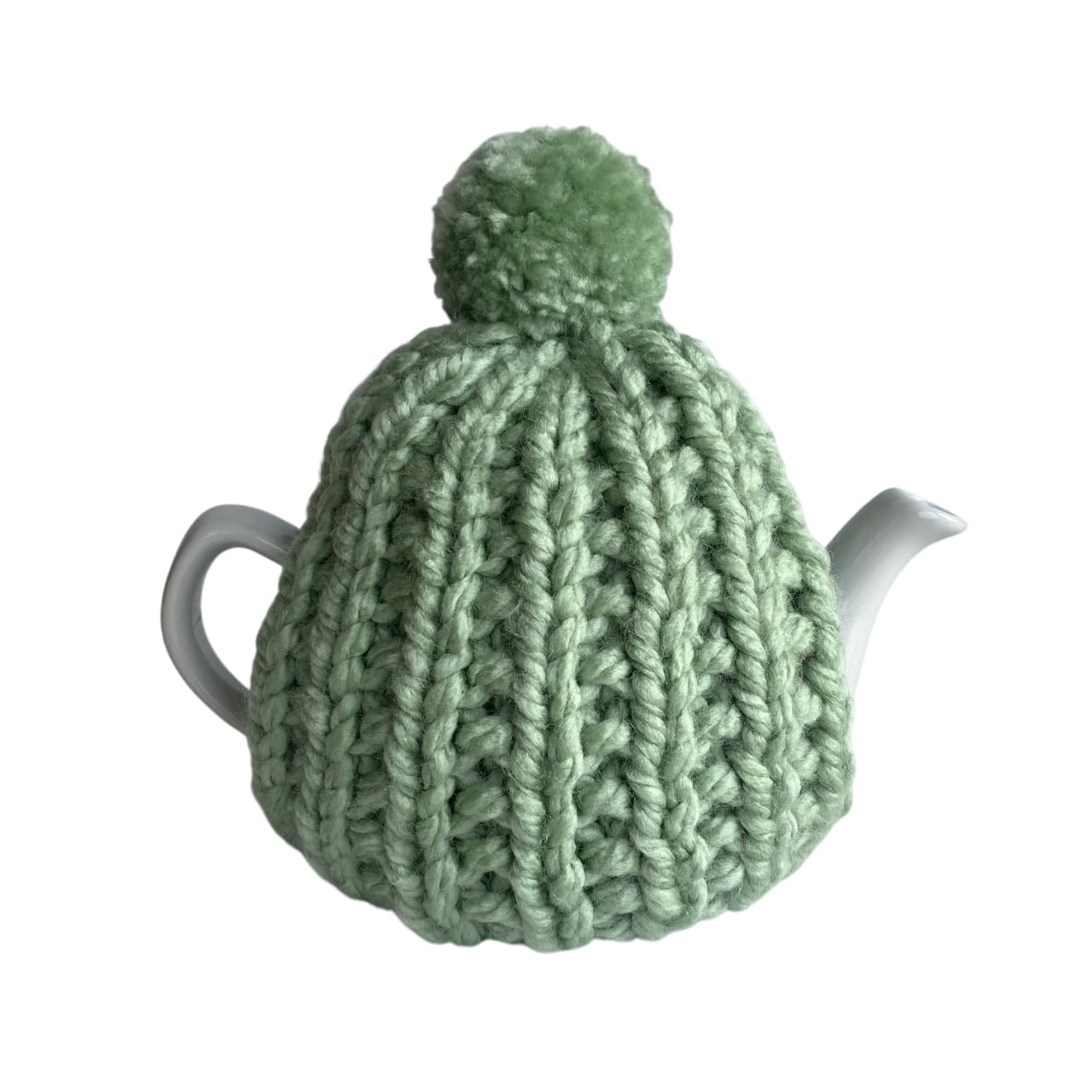 Mint Green Handmade Chunky Knitted Tea Cosy - Fits 1-2 Cup Teapot