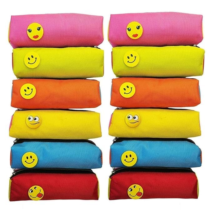 Birthday Return Gift in Bulk for Kids | Zip Closure Smiley Stationery Pouch/Pencil Box for Girls Multicolor (Pack of - 6) (B0CTFB7QZ1) Amazon Price History, Amazon Price Tracker