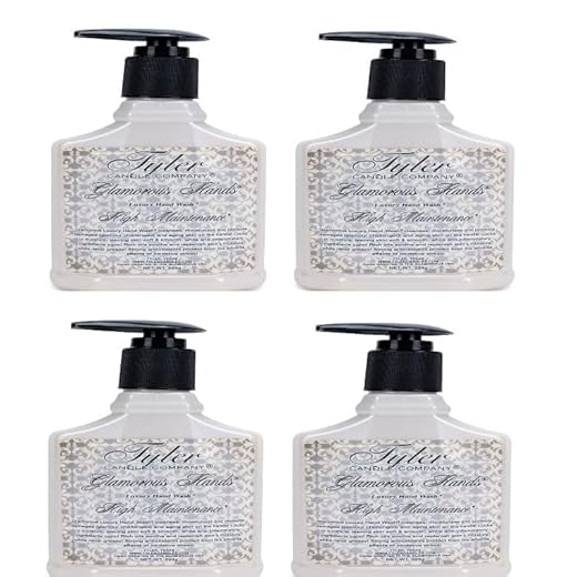 Tyler Candle HIGH Maintenance Tyler Hand Wash - Glamorous Personal Care Products (8 Fl Oz (Pack of 4))