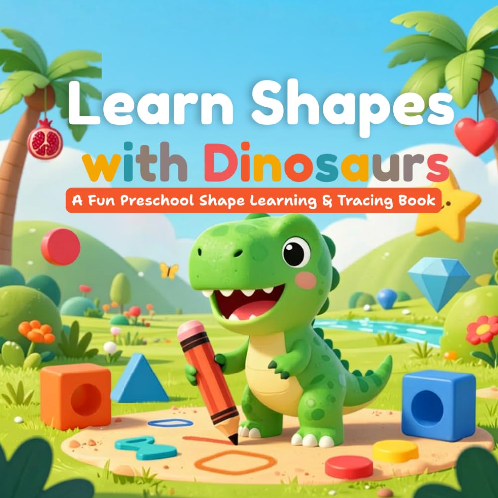 Learn Shapes with Dinosaurs: A Fun Preschool Shape Learning & Tracing Book