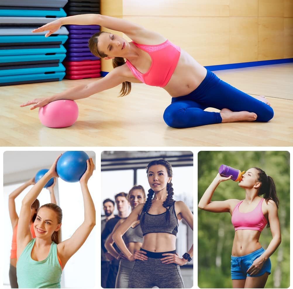 Pelota Pilates Lanjue junto a esterilla para yoga