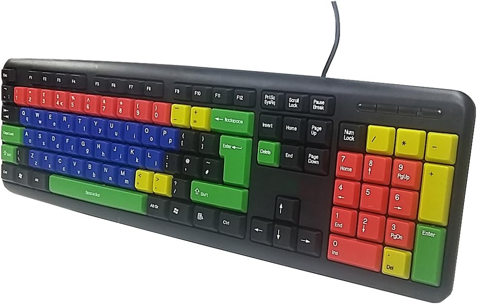 School Infant Upper Case and Lower Case, Coloured Keys Keyboard for children