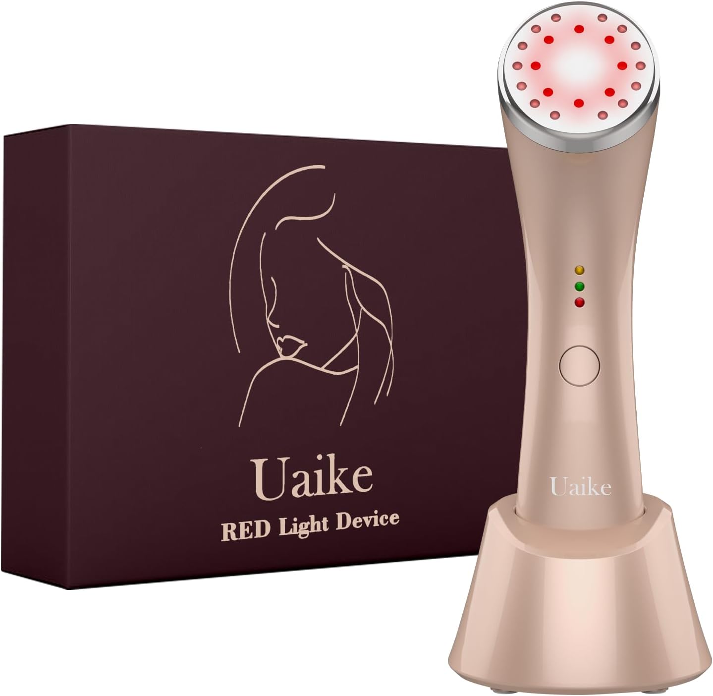 UaikeRed Light Therapy for Face - LED Red Light Therapy Device for Face - Skin Tightening Machine for Anti Aging,Wrinkle Removal,Face Lift,Skin Rejuvenation - Face Massager for Face