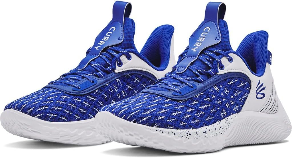 中古 Under Armour Curry Flow 9 Under Armour Tênis de basquete Curry Flow 9 Team, Branco/preto