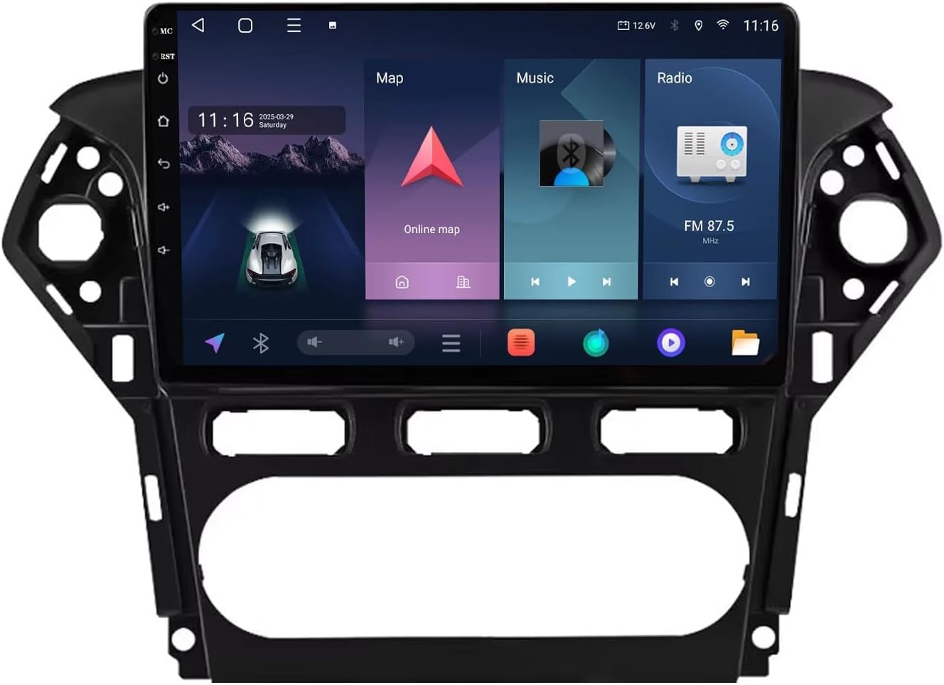 Radio samochodowe z systemem Android 15 do Ford Mondeo 4 2010-2014, 9 cali, zestaw głośnomówiący, radio samochodowe z Bluetooth, WiFi, Carplay, Android, USB, AUX, FM, kamera cofania, 8 Core
