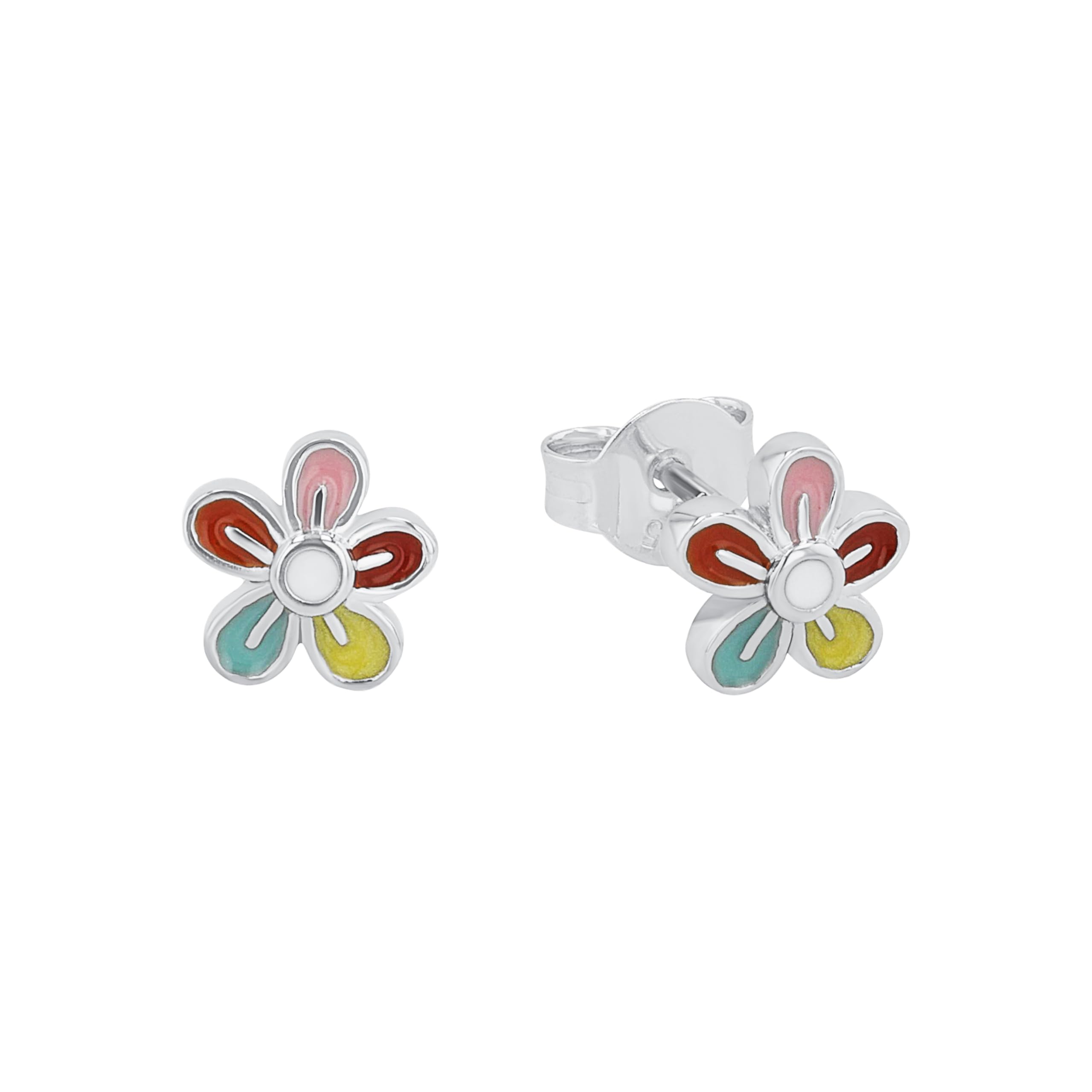 Prinzessin Lillifee stud earrings 925 Sterling silver girls' children's earrings, 0.6 cm, silver, flower, comes in jewelry gift box 2034225