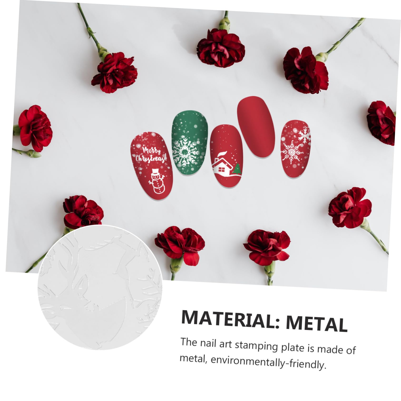 Luxshiny 5 Piezas Plantillas Para Uñas De Impresión Navideñas Plantillas Para Estampar Uñas Diseño De Para Manicura Casera
