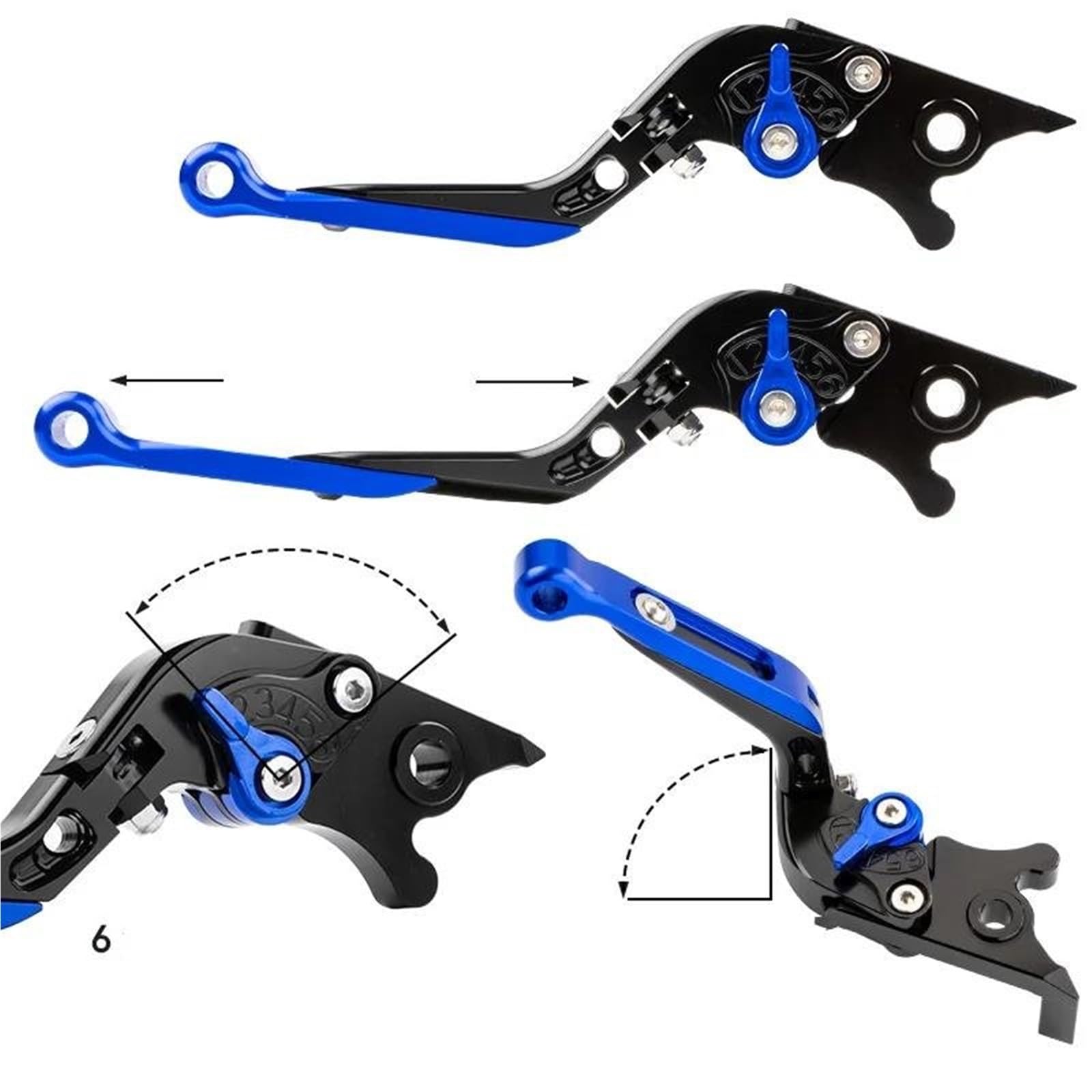Bremsgriff Set Brems- Und Kupplungshebel Für Yamaha MT-07 (2013–2023), CNC-gefräst, Ausziehbar Klappbar Motorrad Bremse Kupplungshebel(Farbe 1)