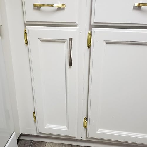 Miniatura 6 de Bisagras de gabinete de 38 pulgadas de latón dorado, paquete de 50 (25 pares) bisagras de cierre automático para puertas de gabinetes, herrajes para