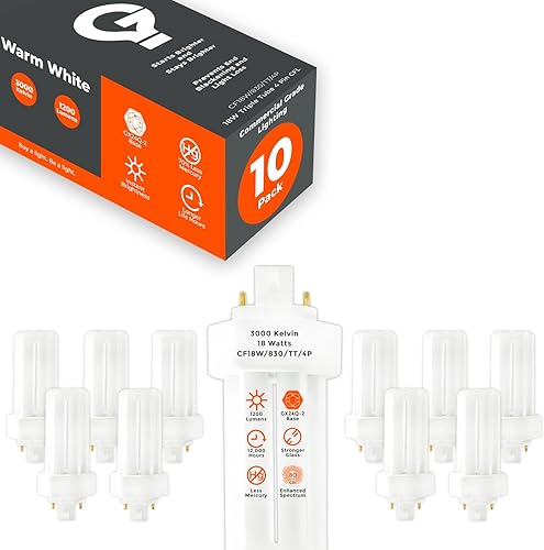 Miniatura 53 de GoodBulb - Focos CFL PL, paquete de 10 unidades 3500K