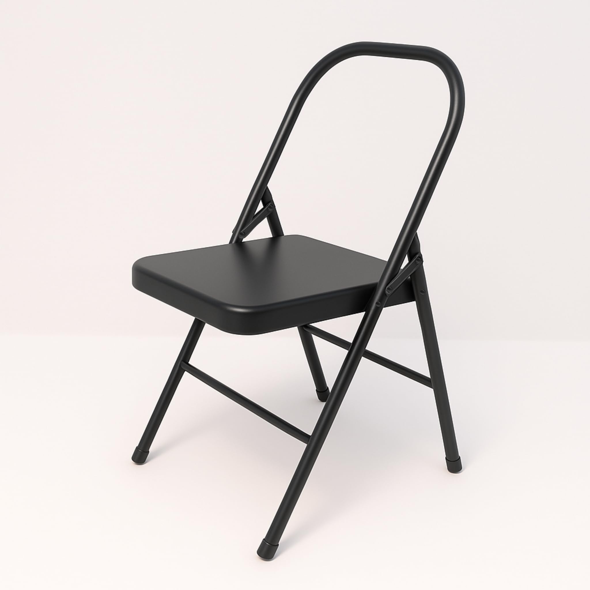 Yoga Chair Backless/Folding Chair Best for Iyengar Yoga, Backbending, Fitness & Meditation (Standard) - Black