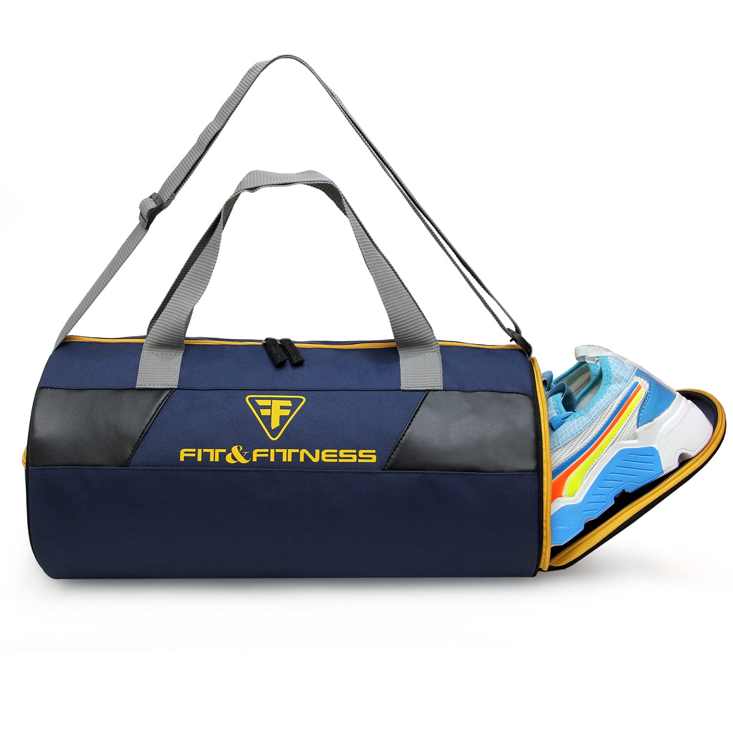 Polyester 23 Cms Duffle Bag(INVALID DATA_Navy Blue & Yellow)-image-14