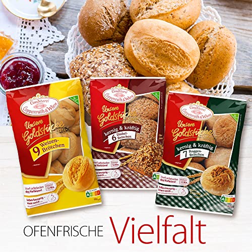 Roggen-Brötchen Unsere Goldstücke Conditorei Coppenrath & Wiese Aufbackbrötchen, 7 Stück, 490 Gramm, tiefgefroren
