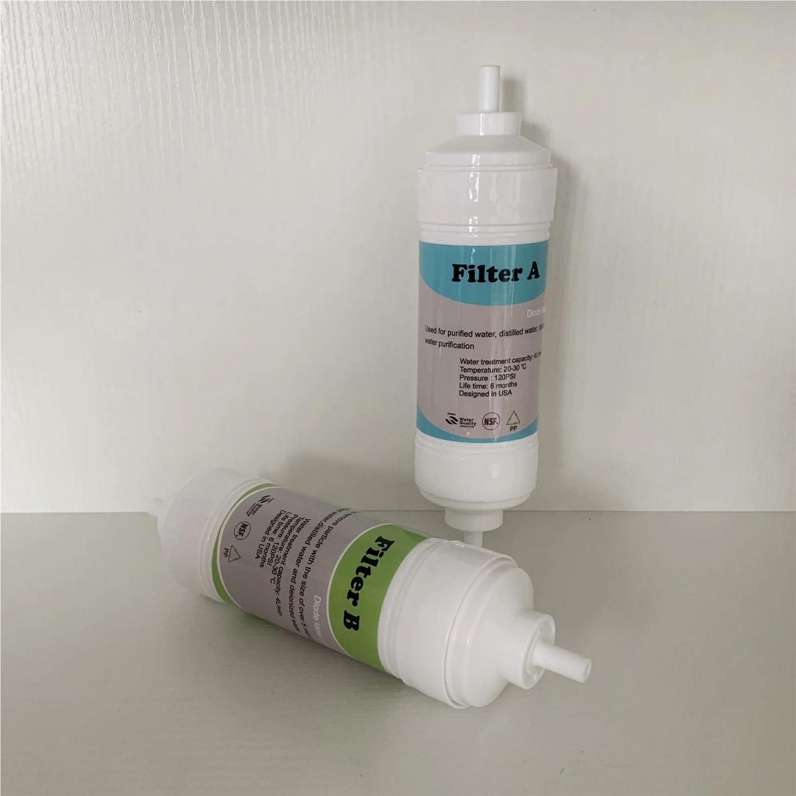 Compatible con láser de diodo, paquete de 2 filtros de agua en línea 3/8 A y B for máquinas de refrigeración de salones de belleza