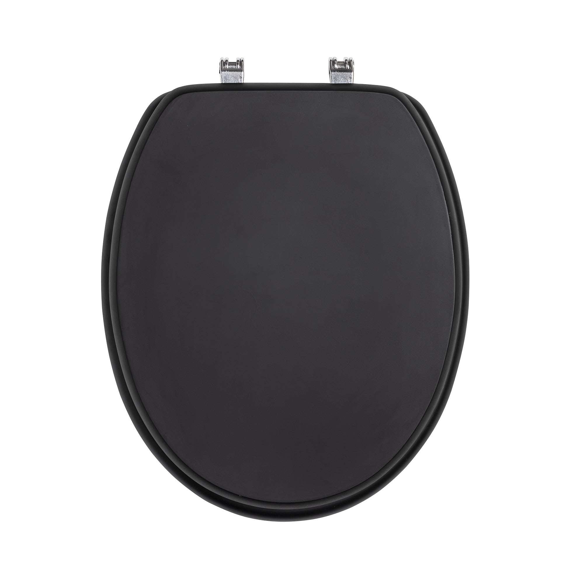 Abattant WC avec Frein de Chute Matty Noir en MDF Uni Mat 37x47 cm