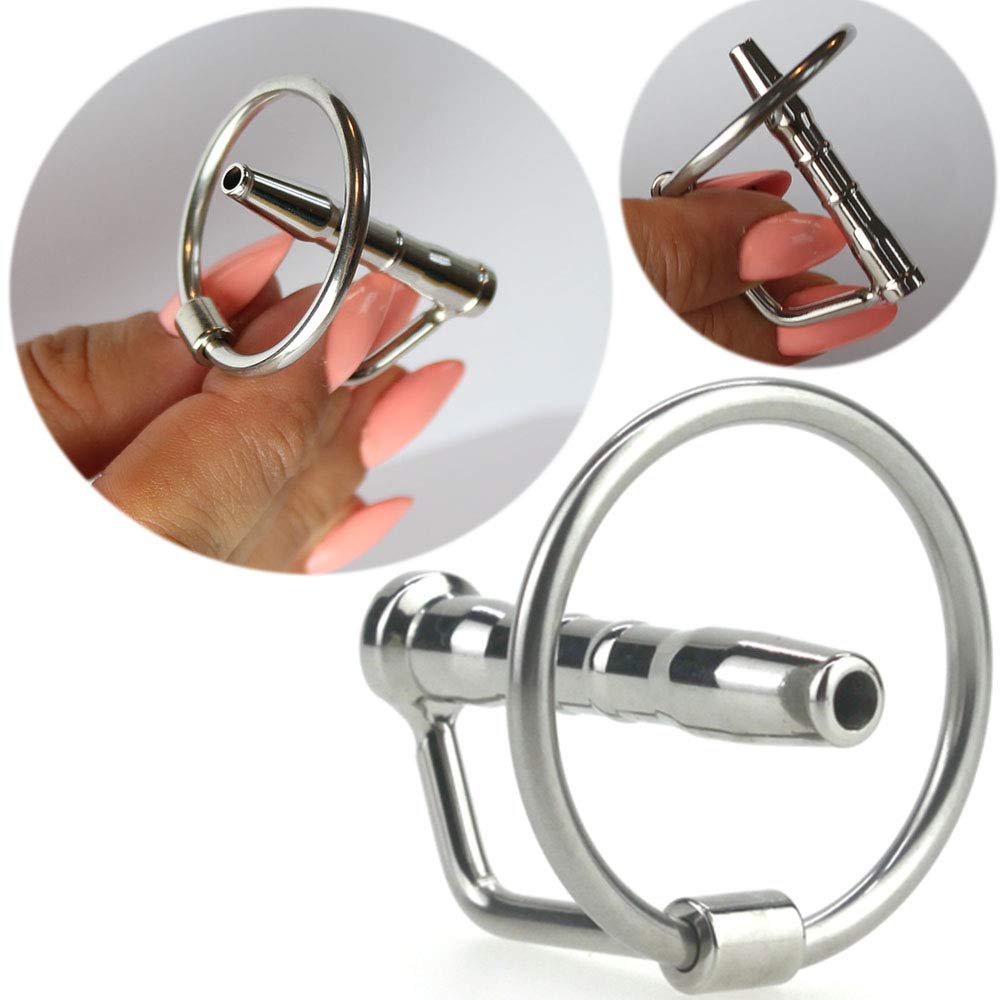 FOPS Sonda Uretrale per Uomo in Acciaio Inox Hohl Dilatatore Uretra 3,8cm ⌀7mm Sounding Maschile Sex Toy BDSM per Piacere Estremo N16-31