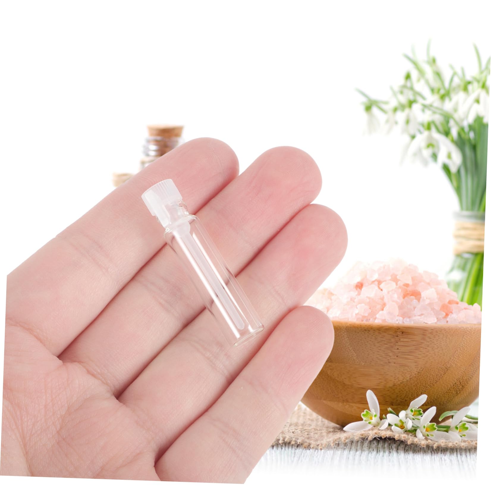 500piezas Botellas Transparentes De Vidrio Para Recargables y Reutilizables Para Viajes y Uso Diario Frascos De Portátiles Goteros Para Cosméticos