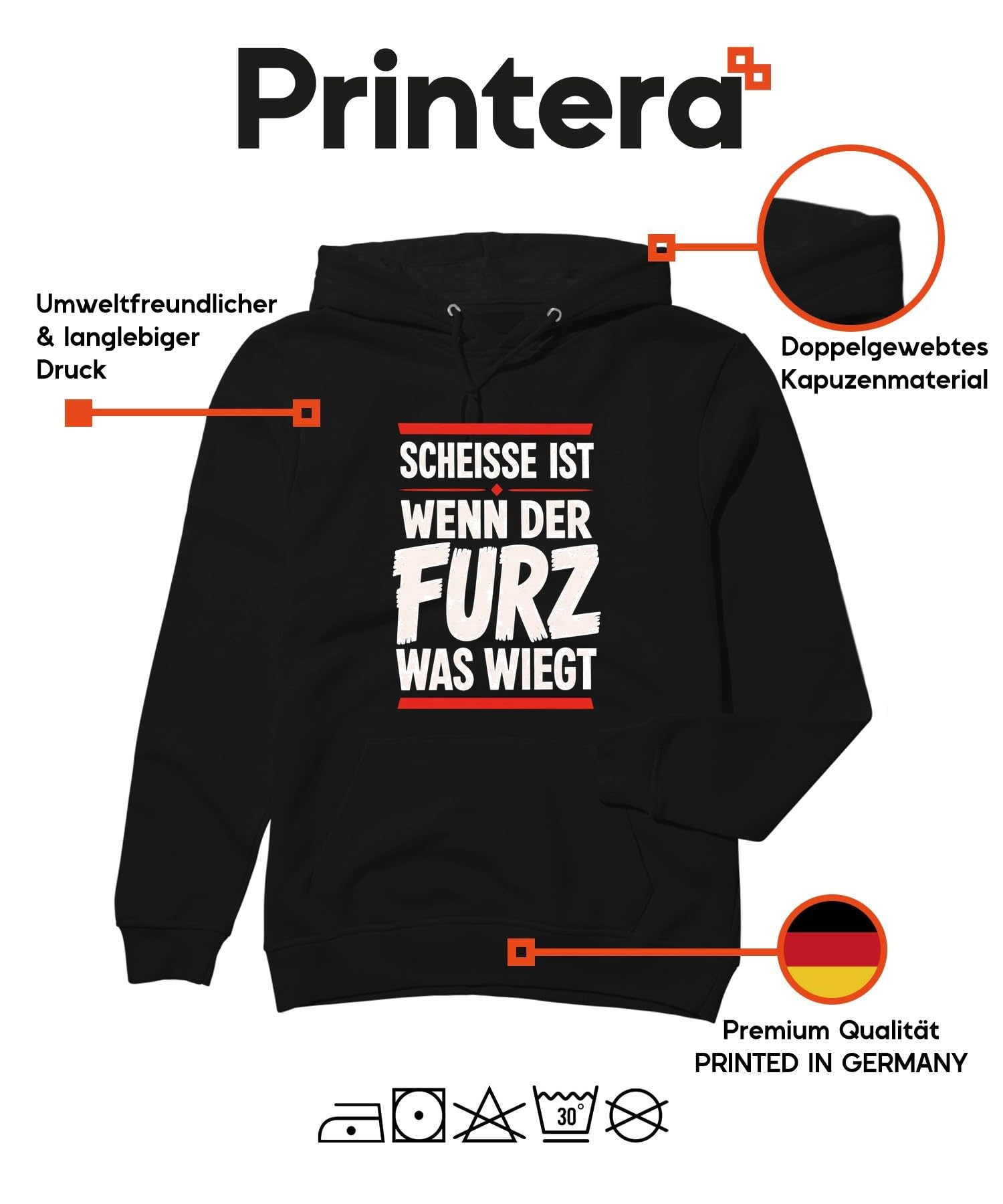 Scheiße ist wenn der Furz Statement Hoodie Hoodie Hoodie